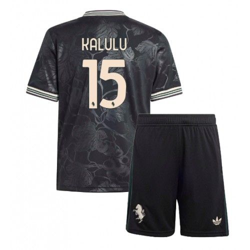 Dětský fotbalový dres Juventus Pierre Kalulu #15 2025-26 Třetí Krátký Rukáv (+ trenýrky)